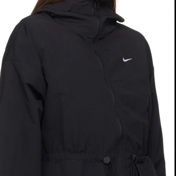 NIKE Sportswear Jacket Essentials Anorak Gathered Black NEW - Picture 8 of 10